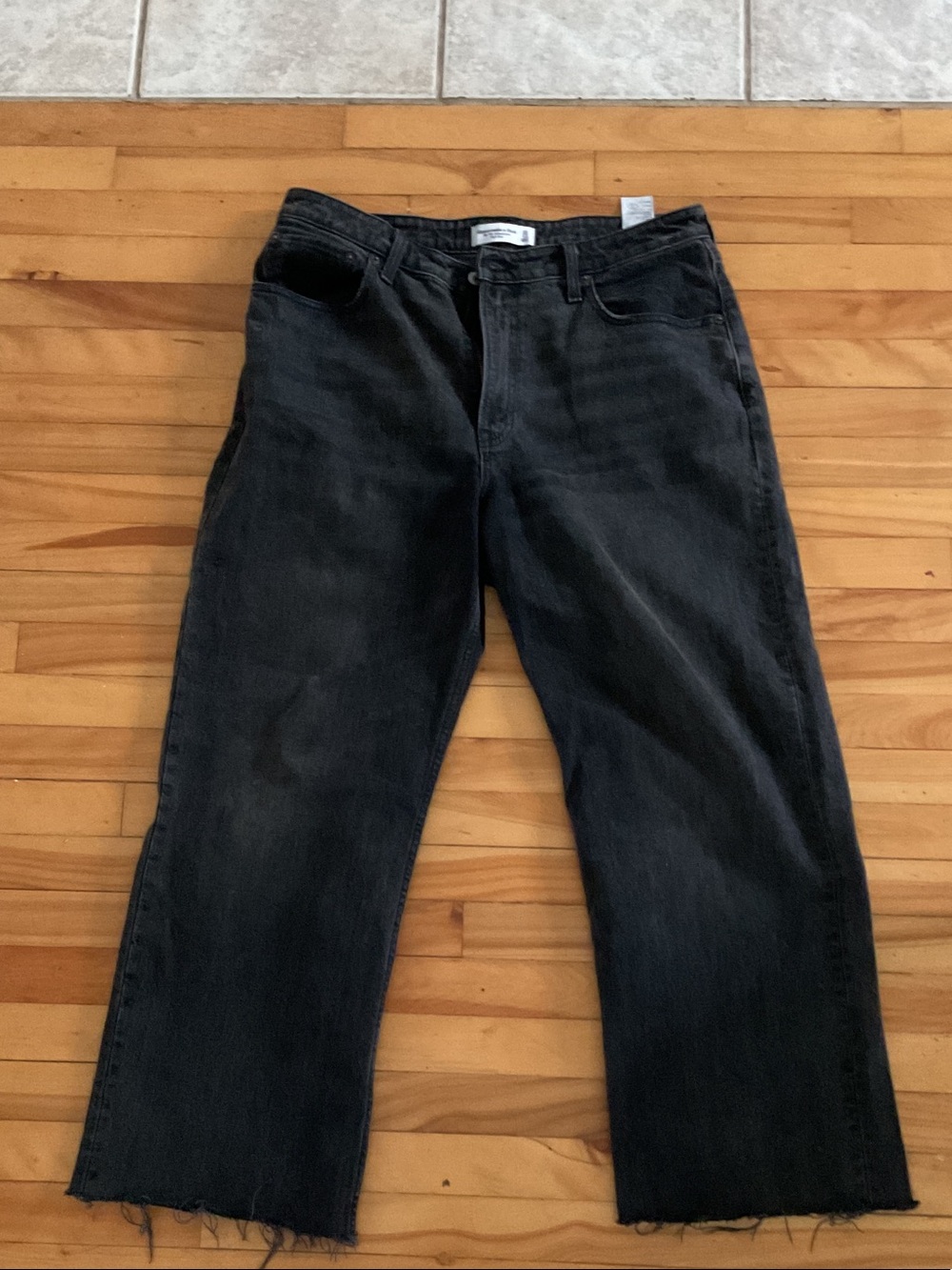 Abercrombie & Fitch Men's Washed Black Relaxed Jeans